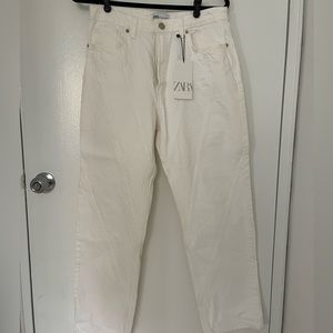 NWT ZARA WHITE DETAILED JEANS